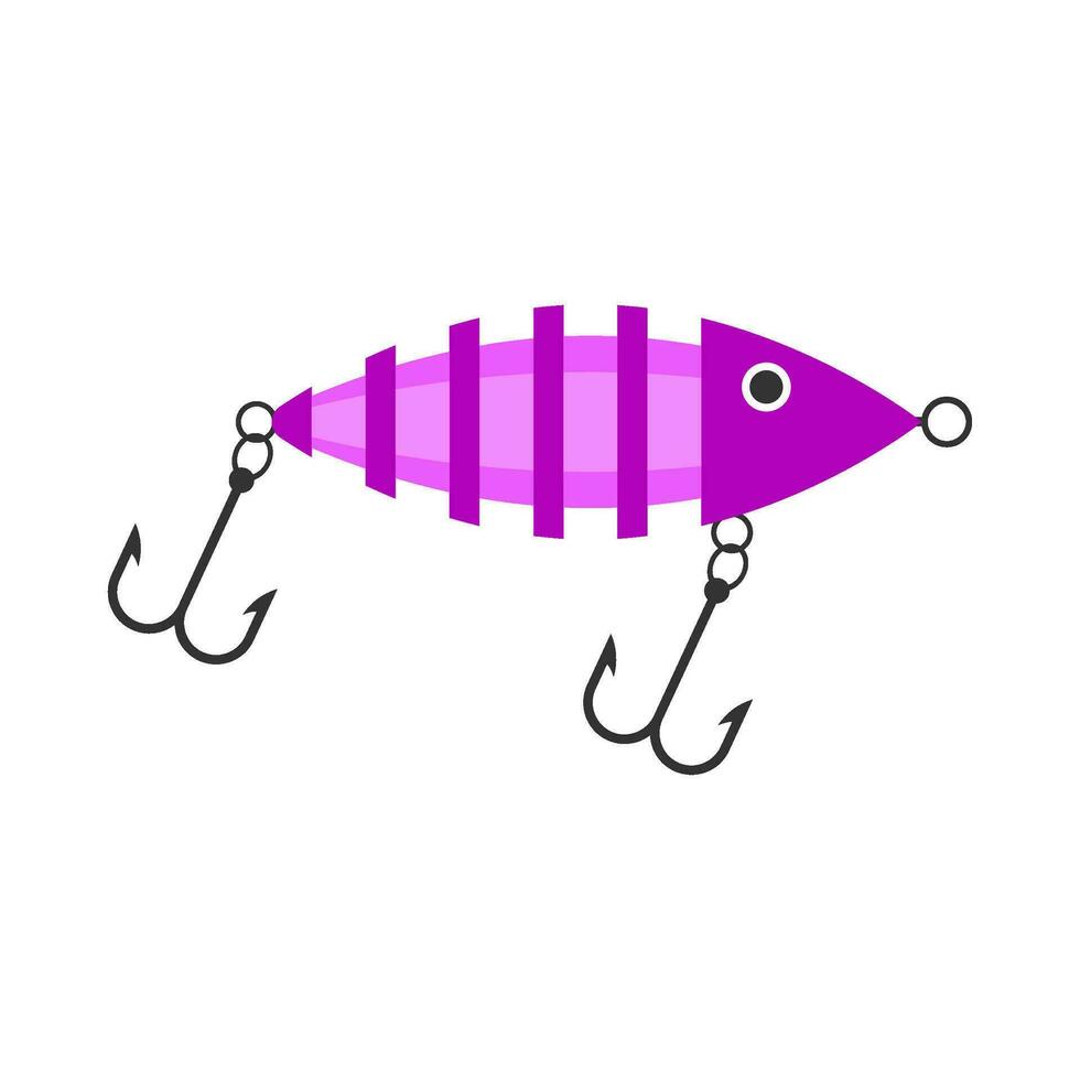 juguete pescado cebo plano ilustración vector