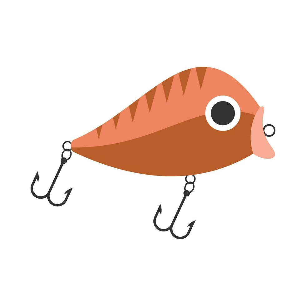 juguete pescado cebo plano ilustración vector