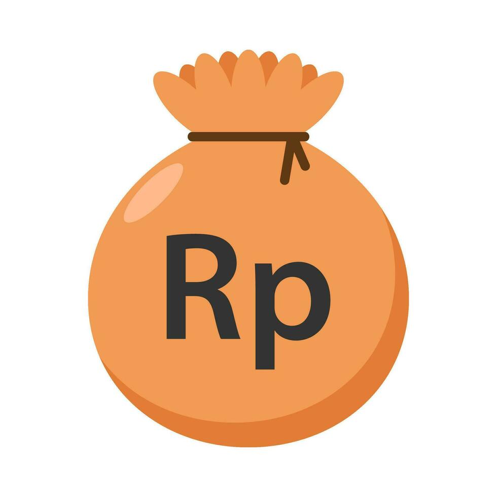 Money bag flat illustration vector