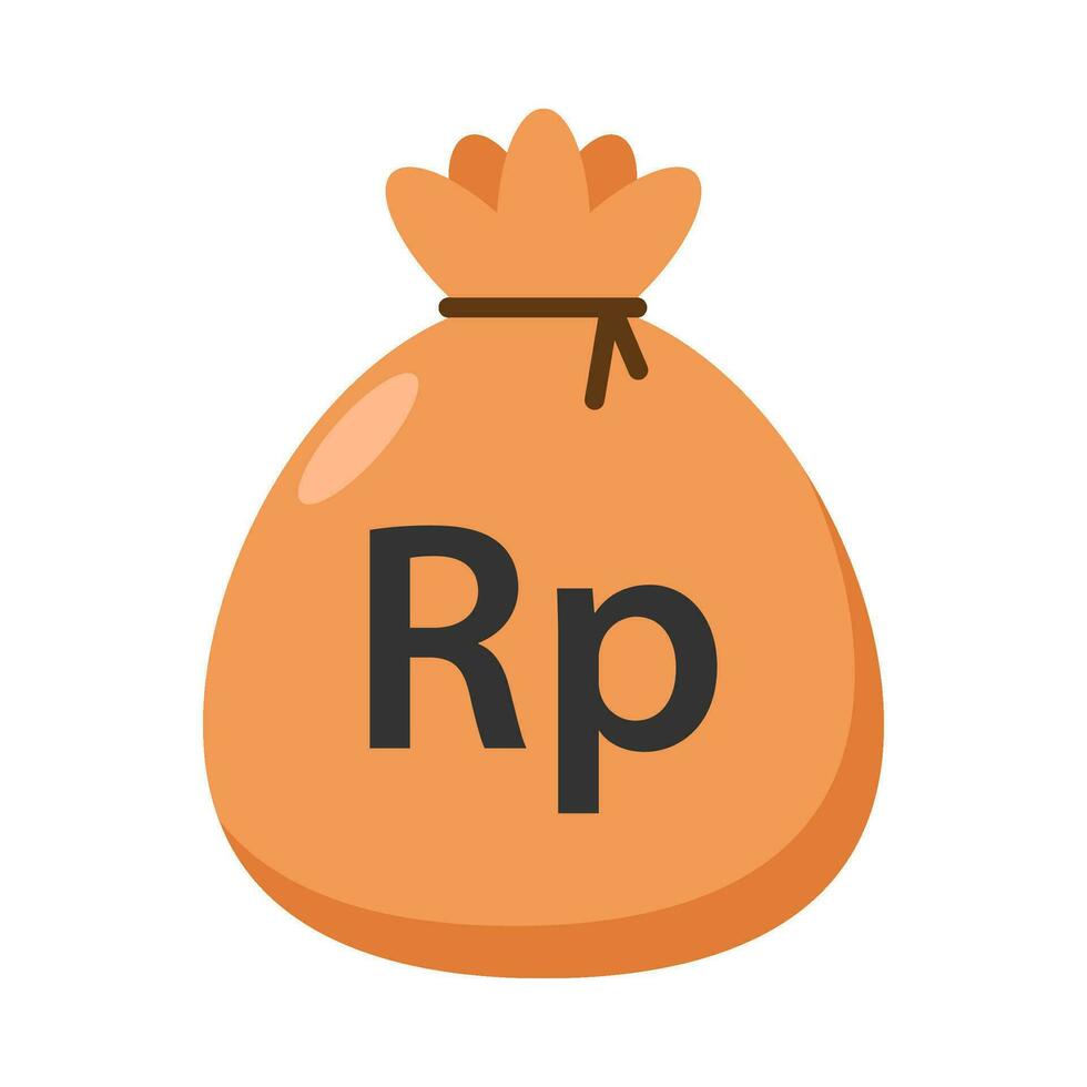 dinero bolso plano ilustración vector