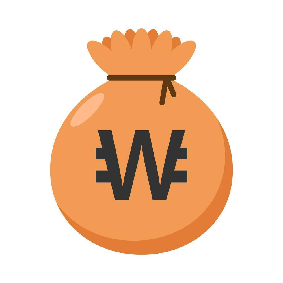 Money bag flat illustration vector