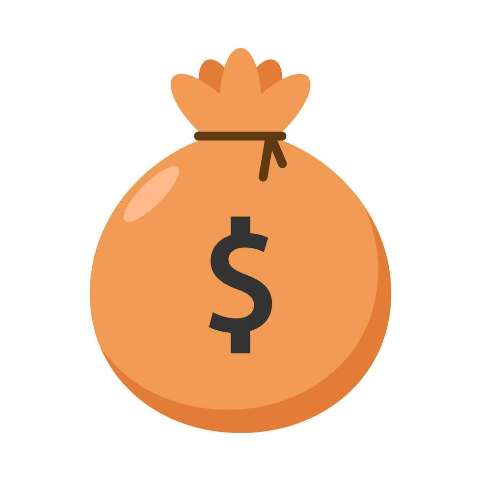 Money bag flat illustration vector