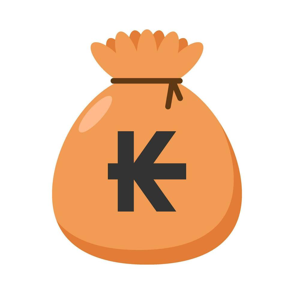 Money bag flat illustration vector