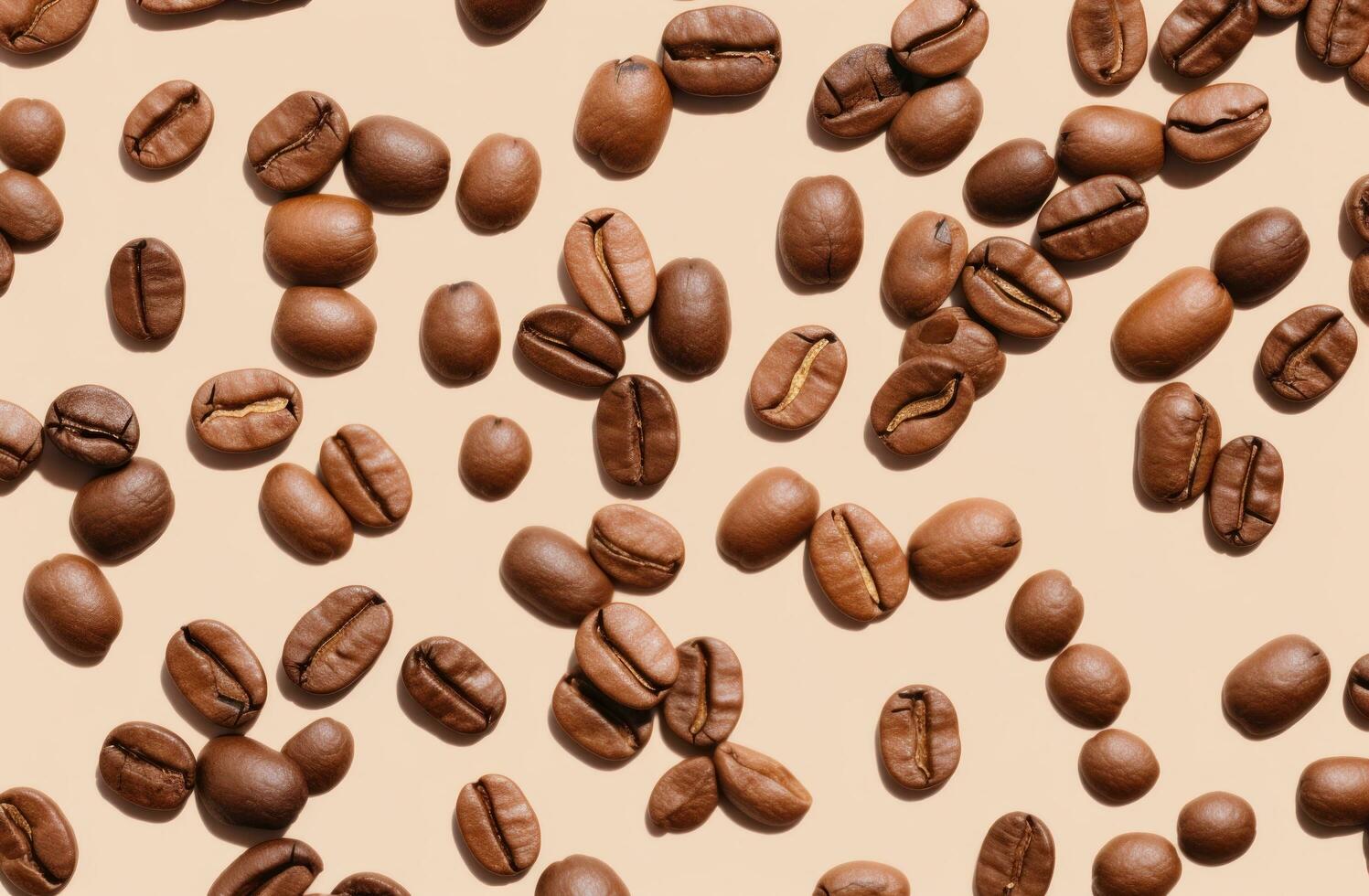 AI generated close up image of a pile of coffee beans photo