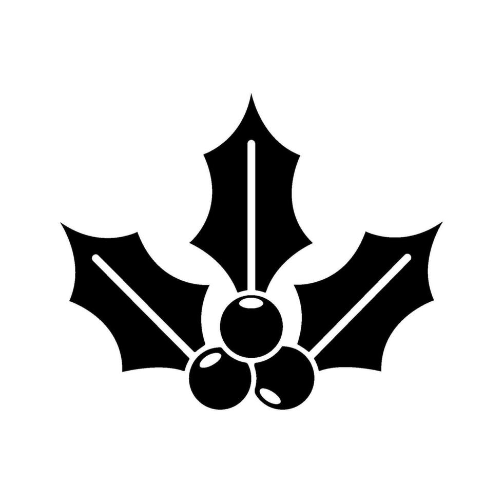 christmas holly icon design vector template