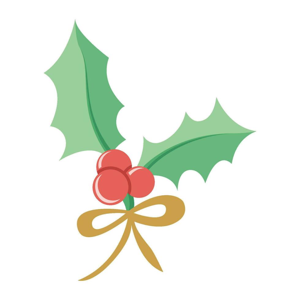 christmas holly icon design vector template
