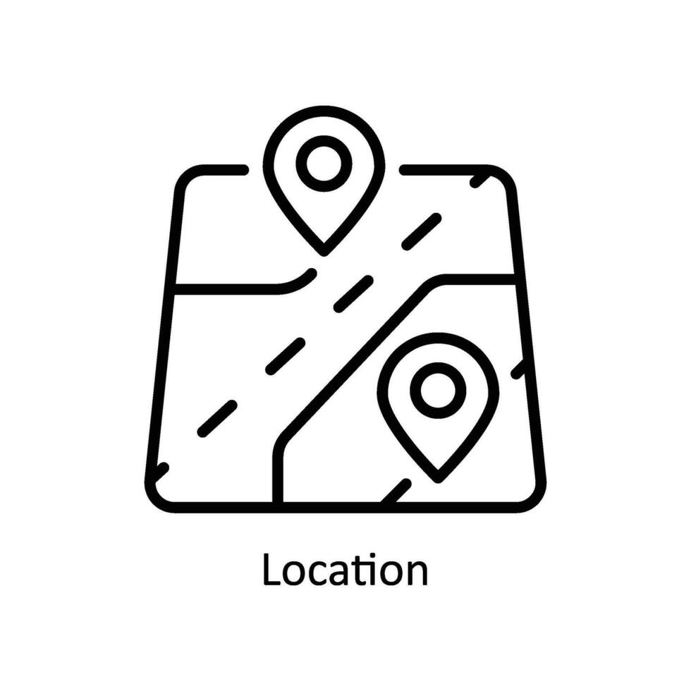 Location  vector   outline  Icon Design illustration. Business And Management Symbol on White background EPS 10 File