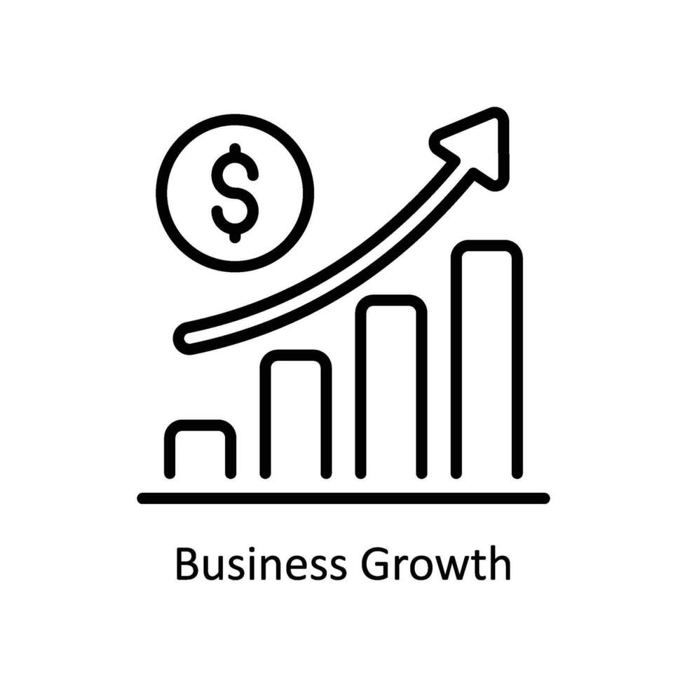 Business Growth vector   outline  Icon Design illustration. Business And Management Symbol on White background EPS 10 File