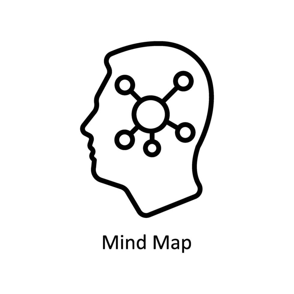 Mind Map vector outline Icon Design illustration. Business And ...