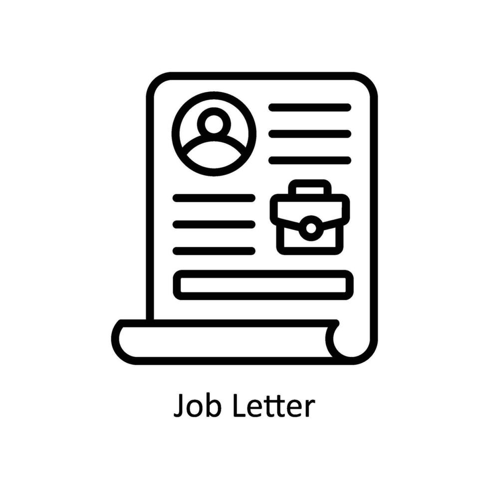 Job Letter vector   outline  Icon Design illustration. Business And Management Symbol on White background EPS 10 File