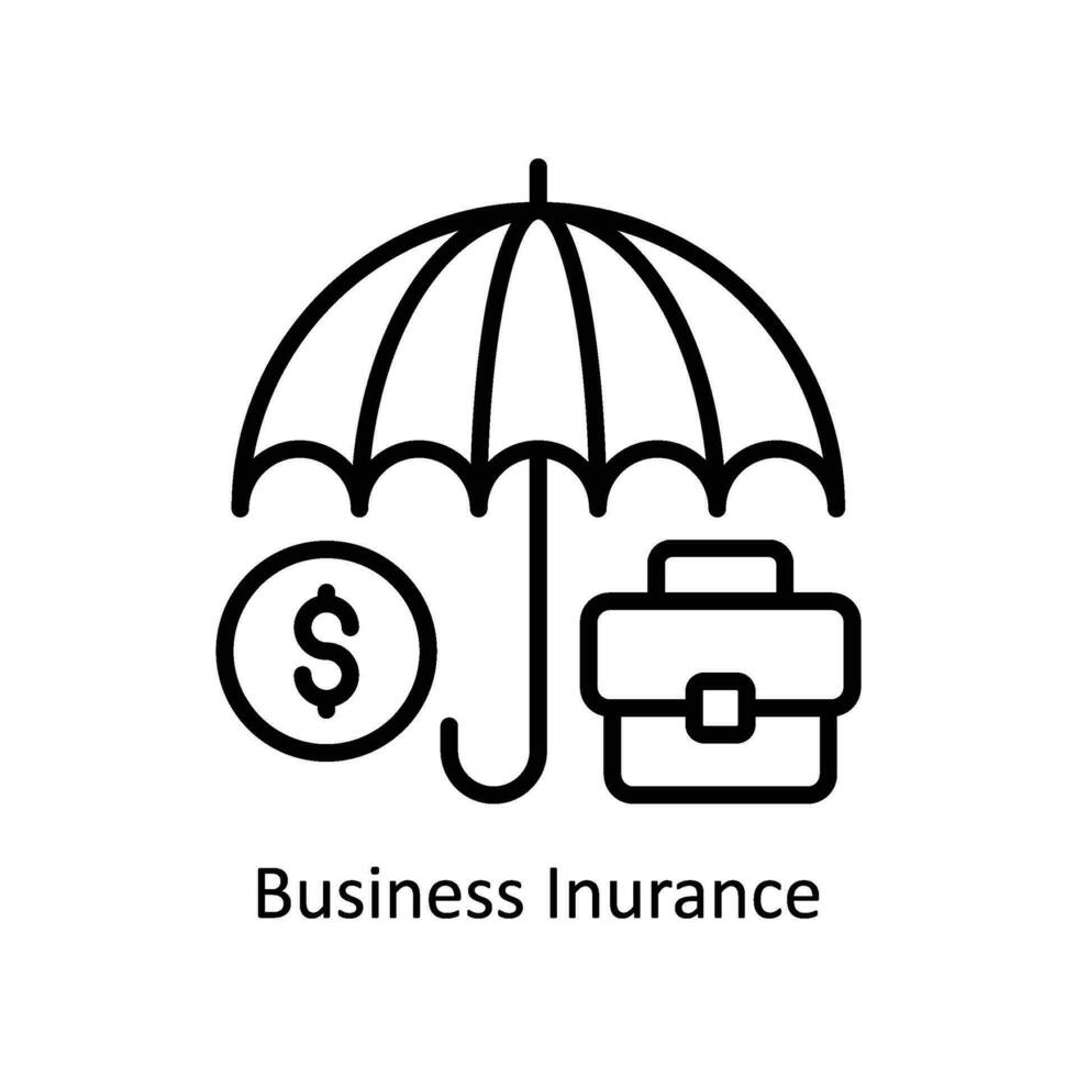 Business Insurance vector   outline  Icon Design illustration. Business And Management Symbol on White background EPS 10 File