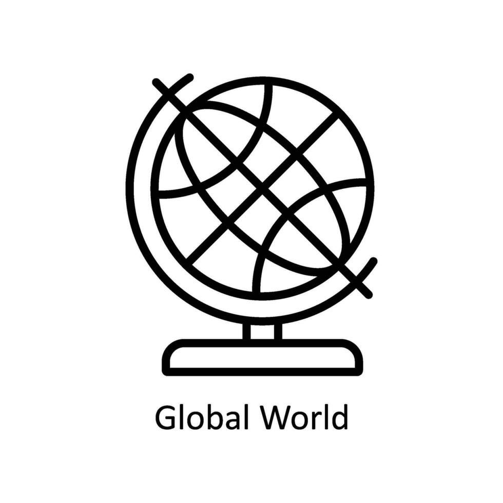 Global World vector   outline  Icon Design illustration. Business And Management Symbol on White background EPS 10 File