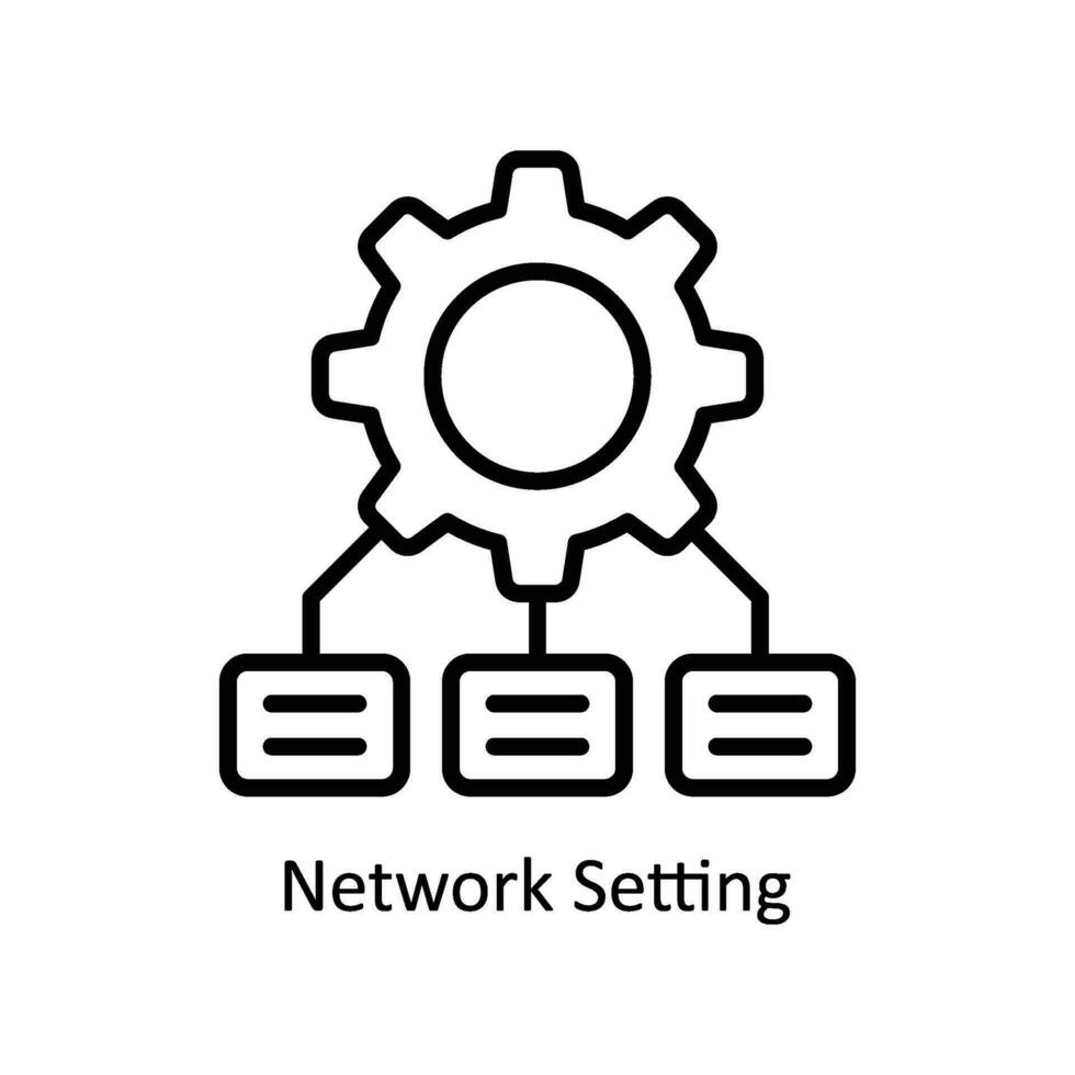 Network Setting vector   outline  Icon Design illustration. Business And Management Symbol on White background EPS 10 File