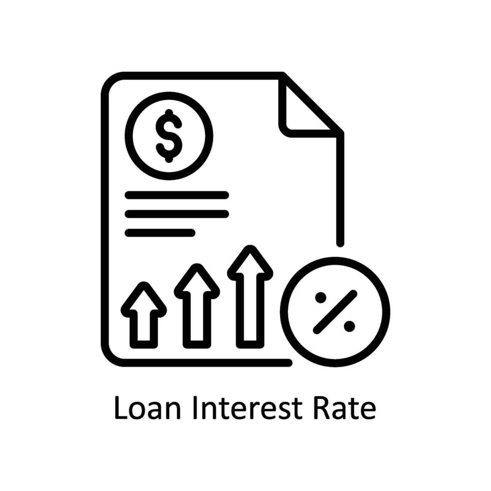 Loan Interest Rate vector   outline  Icon Design illustration. Business And Management Symbol on White background EPS 10 File