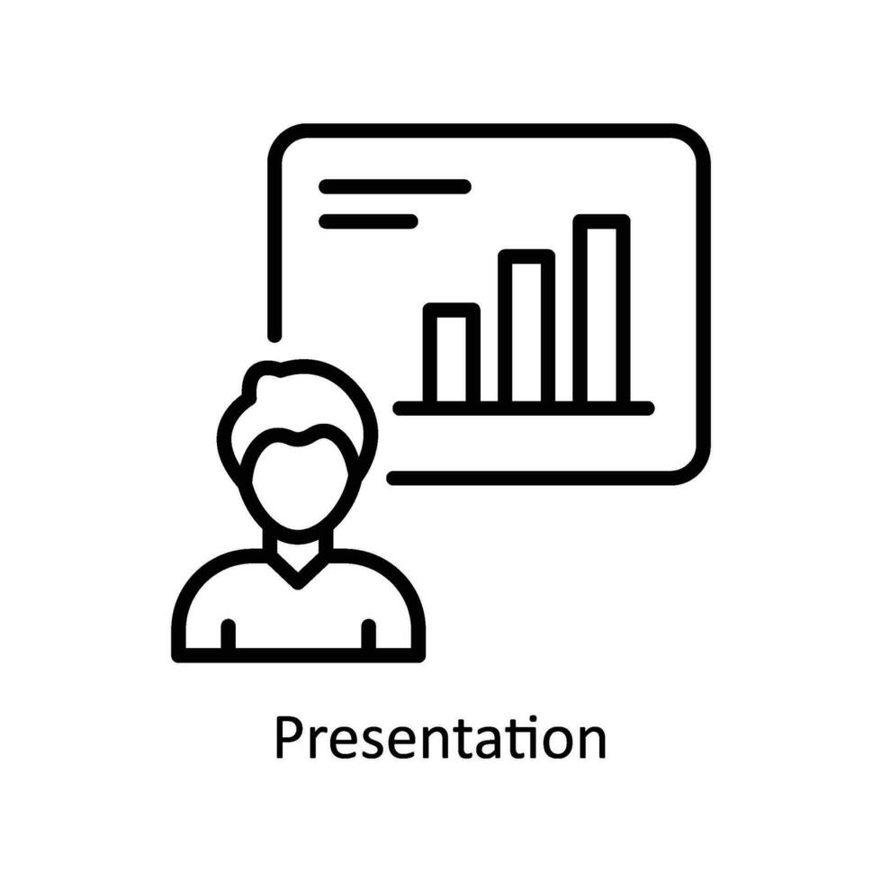 Presentation vector   outline  Icon Design illustration. Business And Management Symbol on White background EPS 10 File