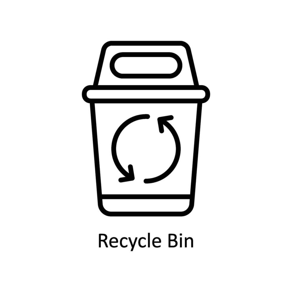 Recycle Bin  vector   outline  Icon Design illustration. Business And Management Symbol on White background EPS 10 File