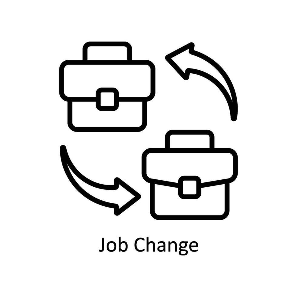 trabajo cambio vector contorno icono diseño ilustración. negocio y administración símbolo en blanco antecedentes eps 10 archivo