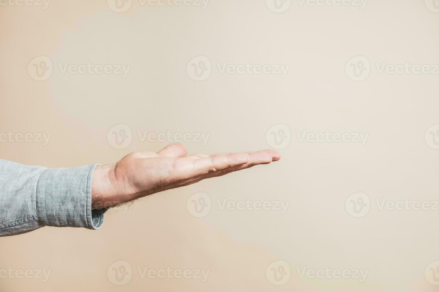 Close up image of  male palm of hand. photo