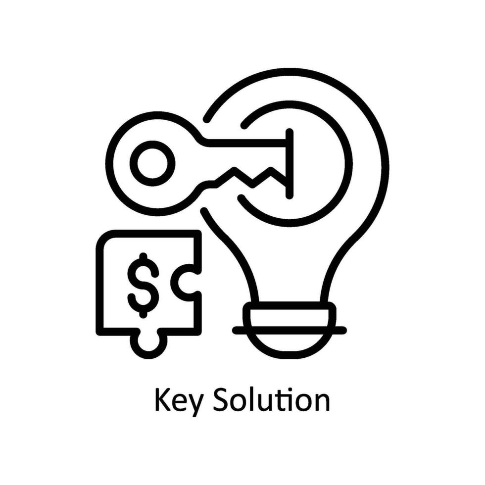 Key Solution vector   outline  Icon Design illustration. Business And Management Symbol on White background EPS 10 File