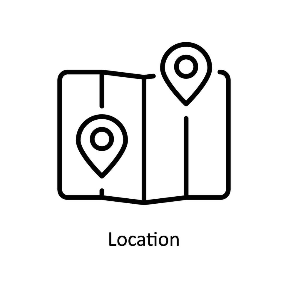 Location vector   outline  Icon Design illustration. Business And Management Symbol on White background EPS 10 File