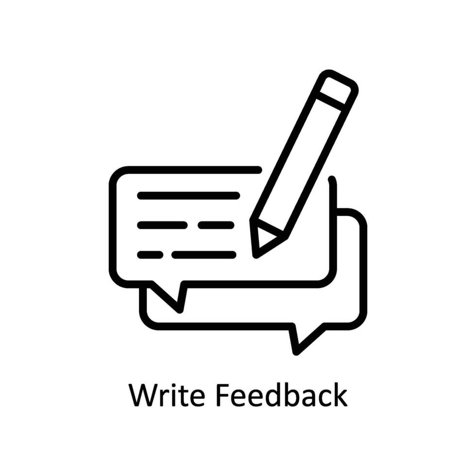 write feedback vector  outline Icon  Design illustration. Business And Management Symbol on White background EPS 10 File