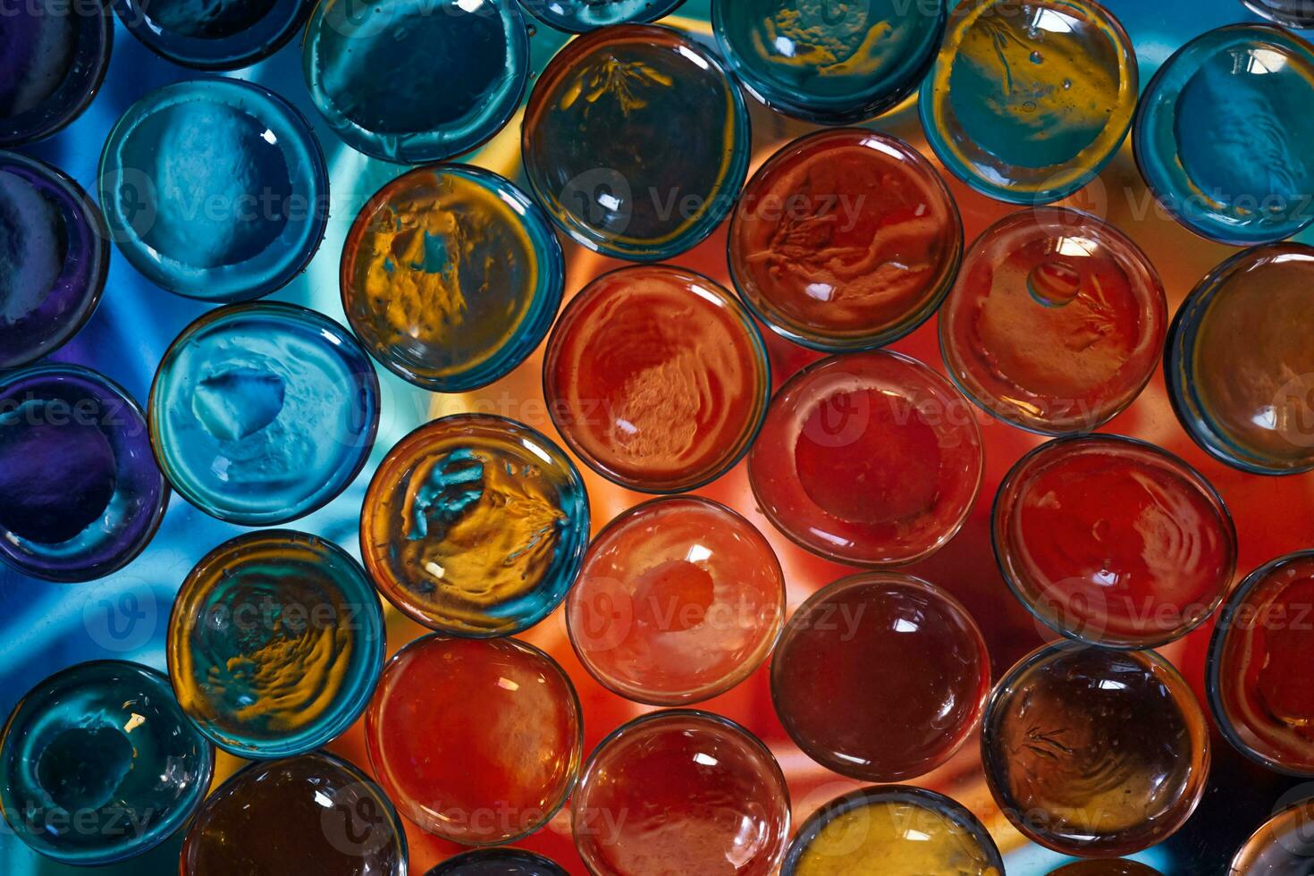 multi colored crystal bubbles, colorful background photo