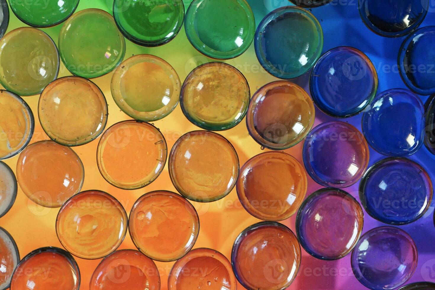 multi colored crystal bubbles, colorful background photo