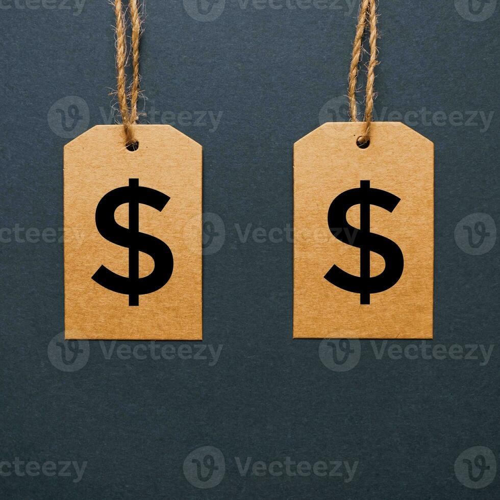golden price tag with dollar symbol, golden mockup photo
