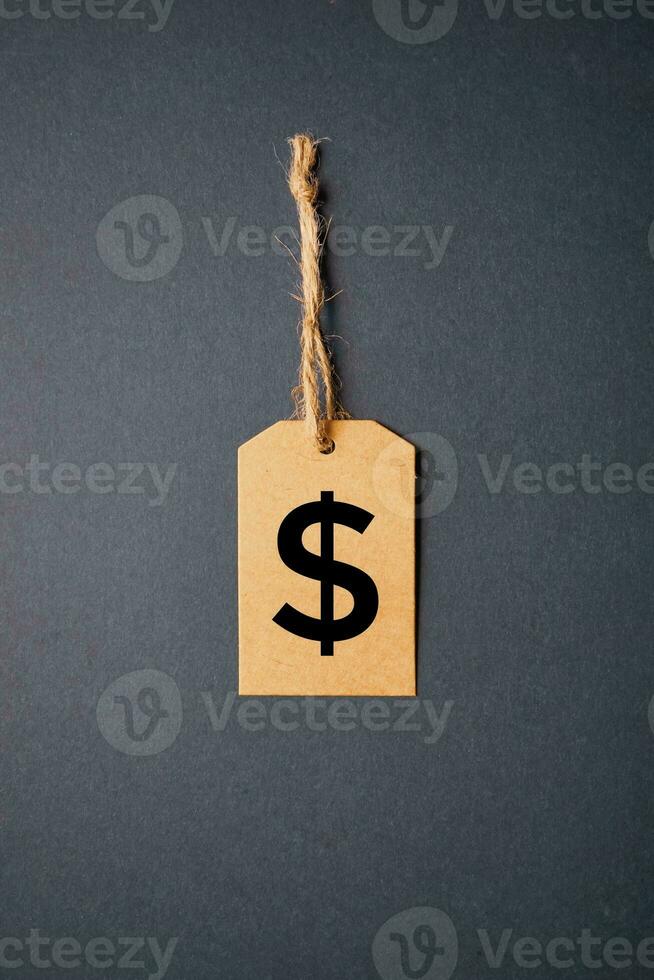 golden price tag with dollar symbol, golden mockup photo