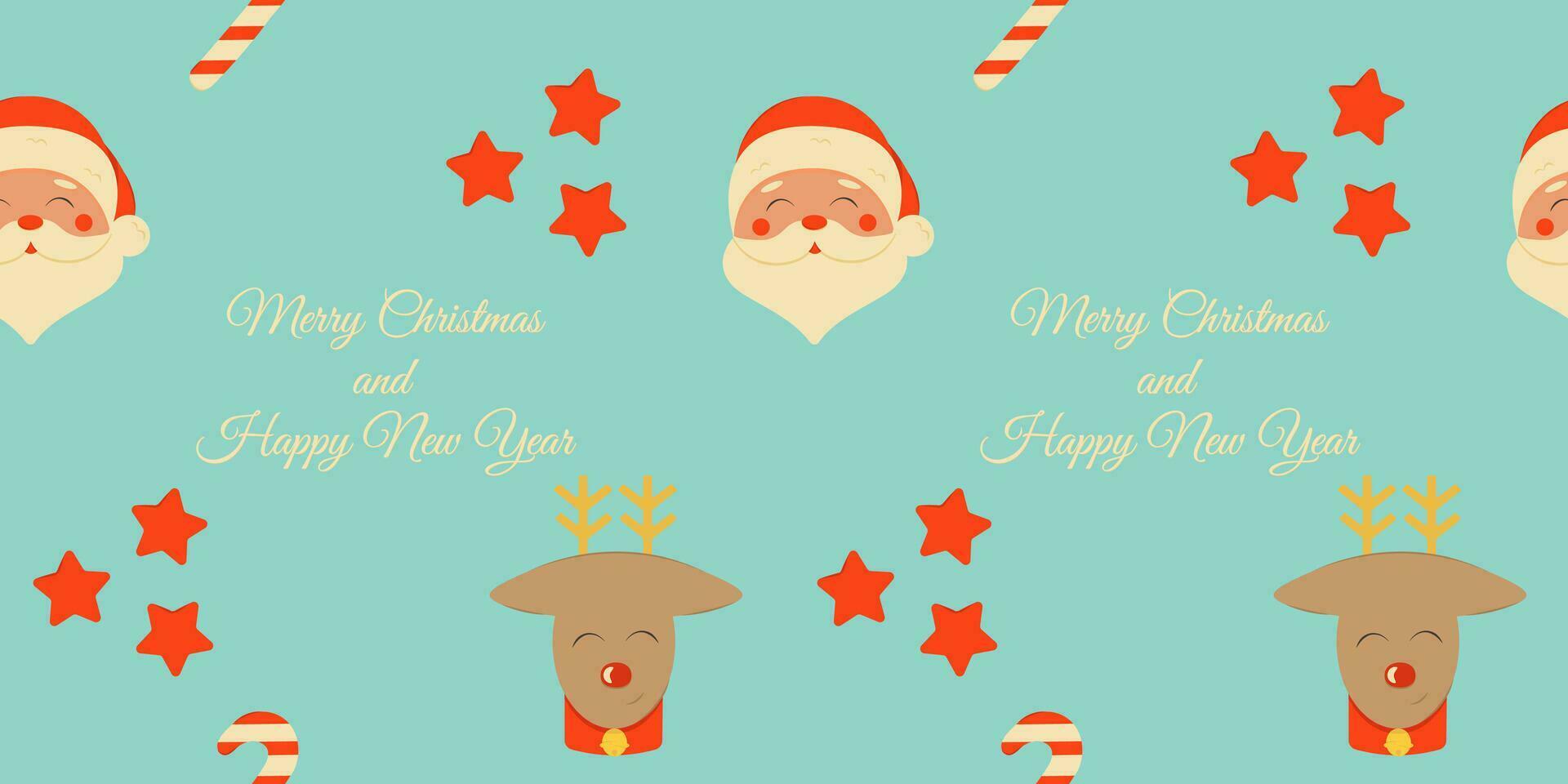 Seamless pattern with Christmas elements. Repeatable pattern design for winter holidays in retro style with wish. For wrapping paper, wallpaper, textile, poster background. Vector illustration.