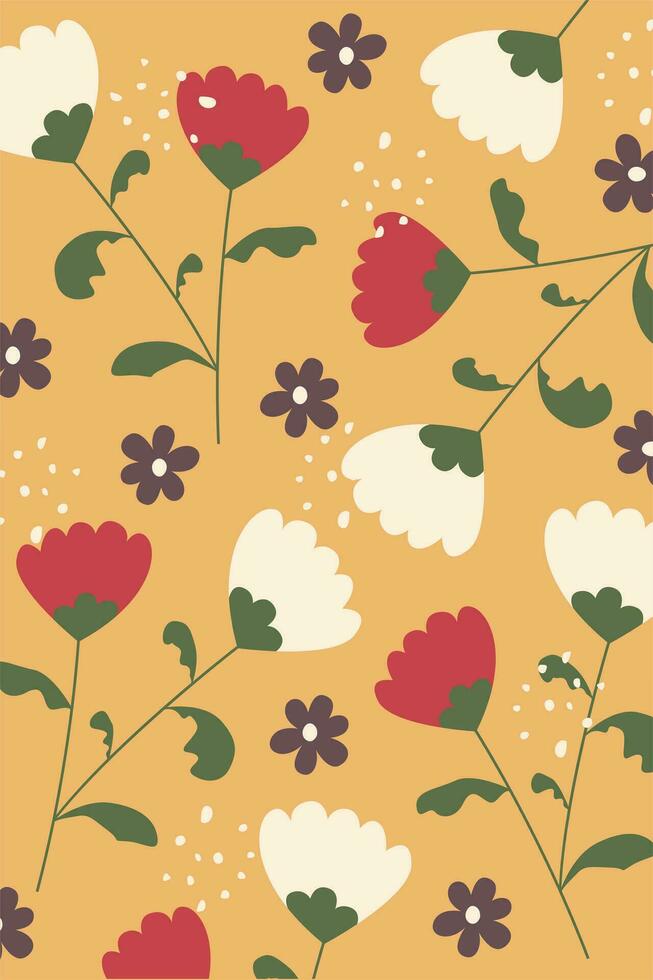 Vintage Flower Wall Decoration Poster vector