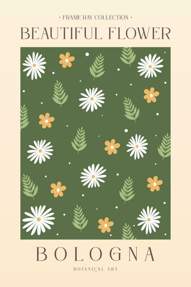 Vintage Flower Wall Decoration Poster vector