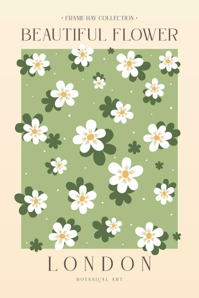 Vintage Flower Wall Decoration Poster vector
