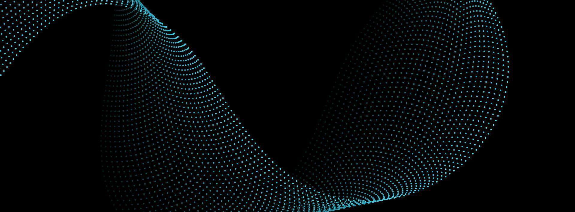 Sci-fi abstract background with dotted curved wavy lines vector