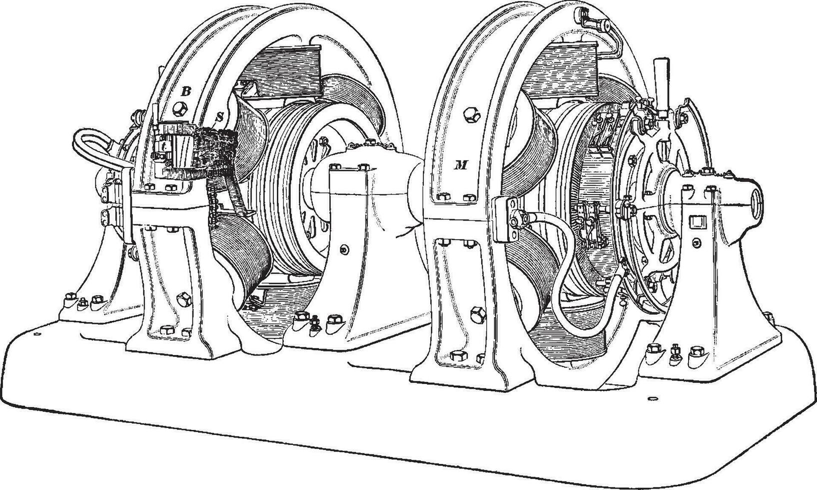 motor impulsado refuerzo, Clásico ilustración. vector