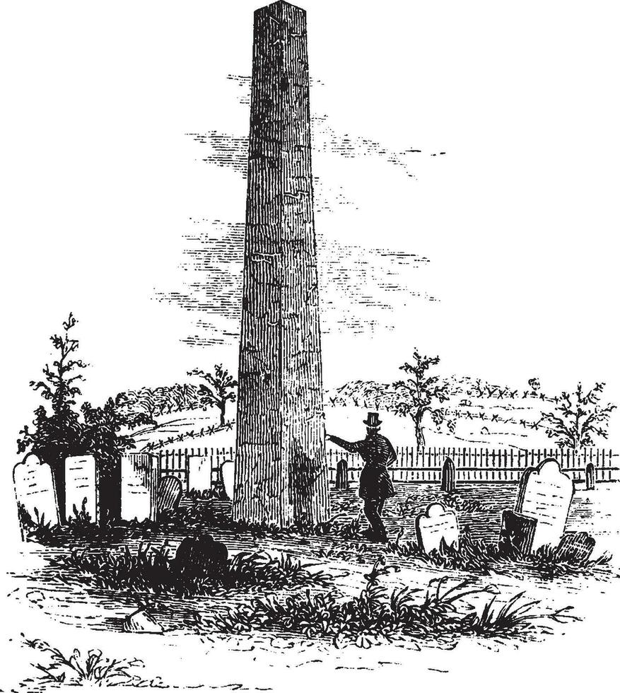 Governor Nicholas Cooke's Monument,vintage illustration vector