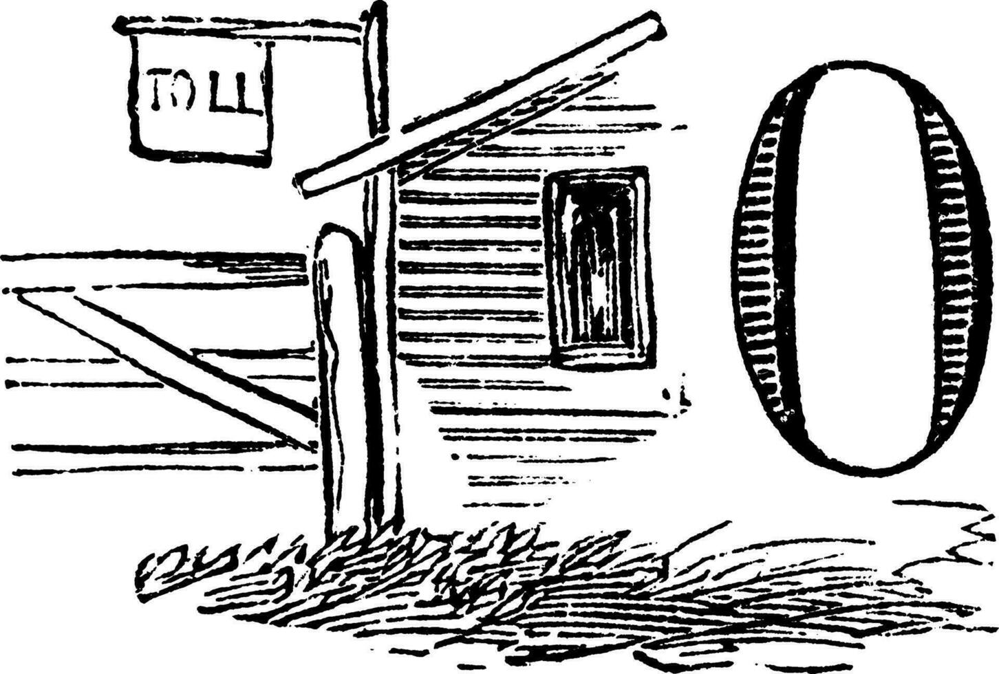 Tollgate, vintage illustration. vector