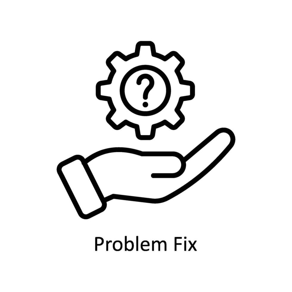problem fix vector  outline Icon  Design illustration. Business And Management Symbol on White background EPS 10 File