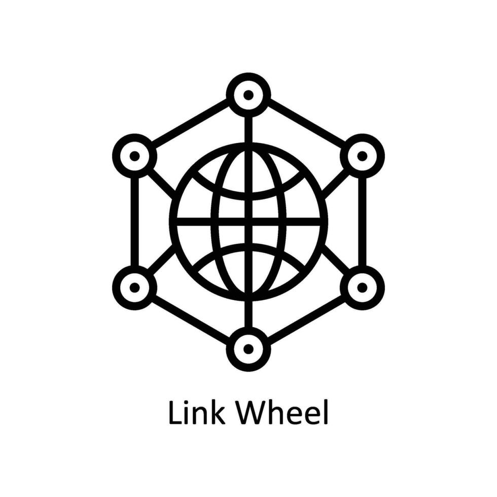 Link Wheel vector  outline Icon  Design illustration. Business And Management Symbol on White background EPS 10 File