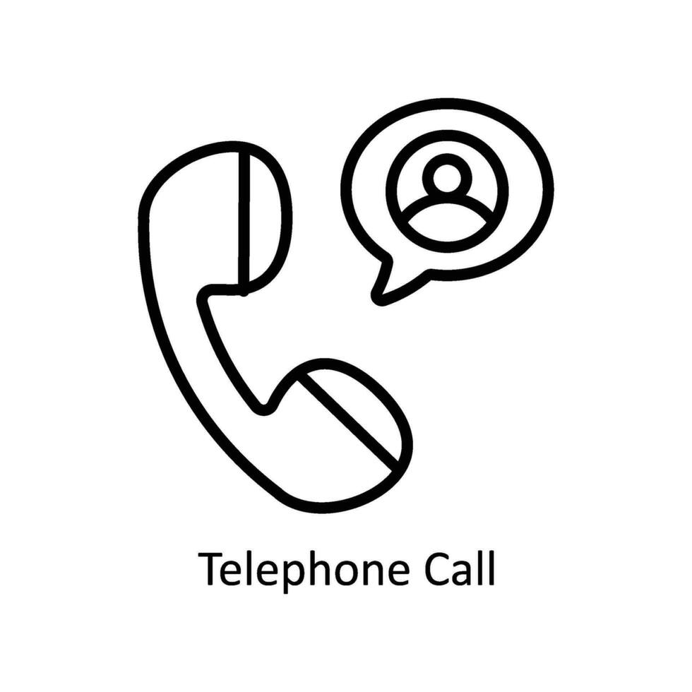 telephone call vector  outline Icon  Design illustration. Business And Management Symbol on White background EPS 10 File