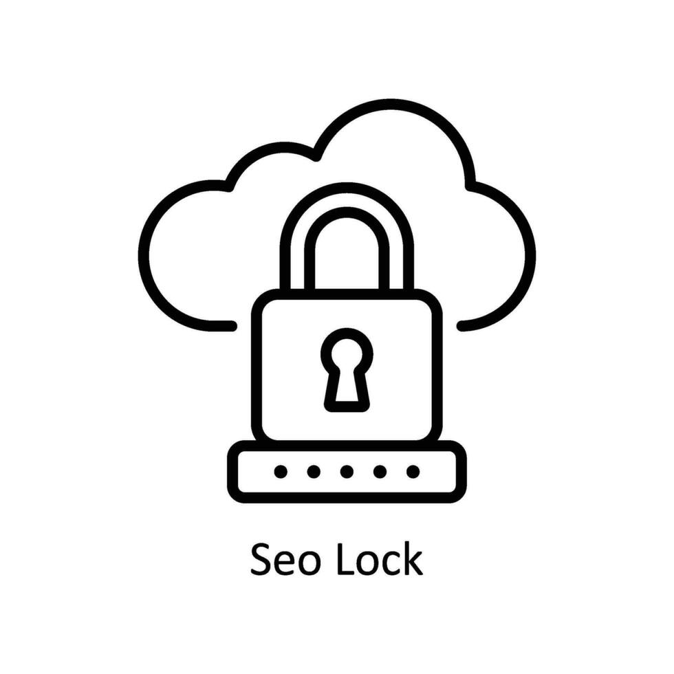 SEO lock vector  outline Icon  Design illustration. Business And Management Symbol on White background EPS 10 File