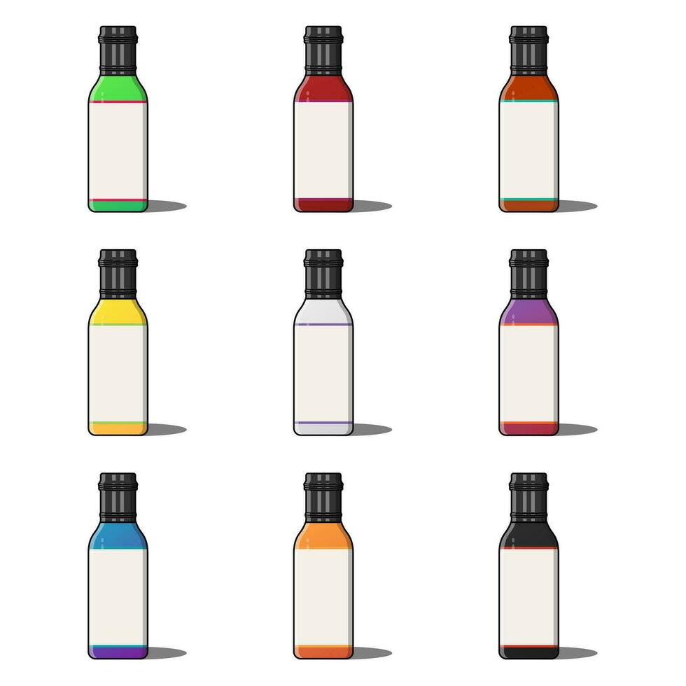 Imagine a world of dynamic and charming colorful bottles, each a masterpiece of art and design. vector