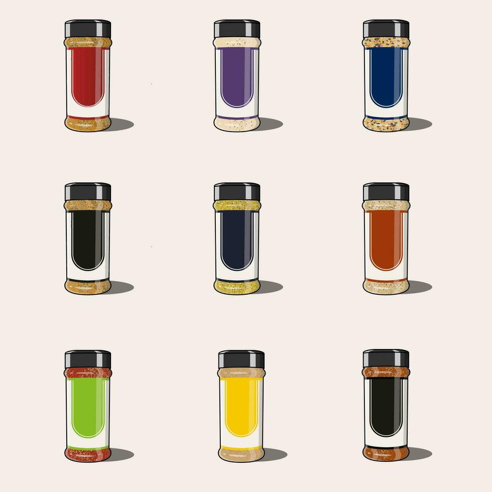 a collection of graphic illustrations of bottles with various contents, such as sand, suitable for those of you who have similar products and need a bottle design for the packaging. vector