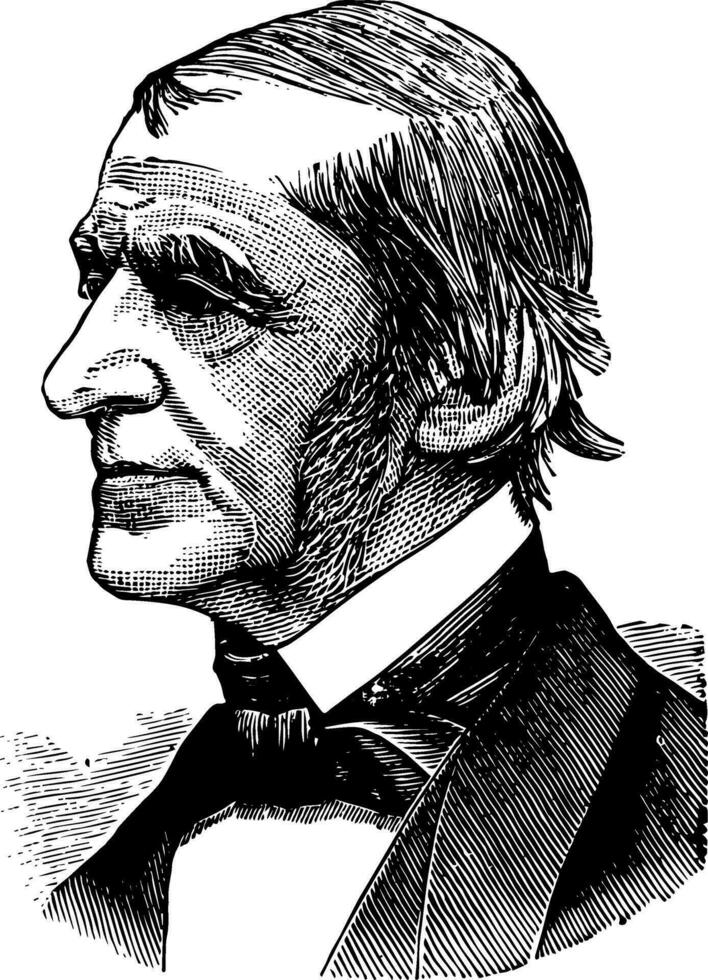 Ralph Waldo emerson Clásico ilustración vector