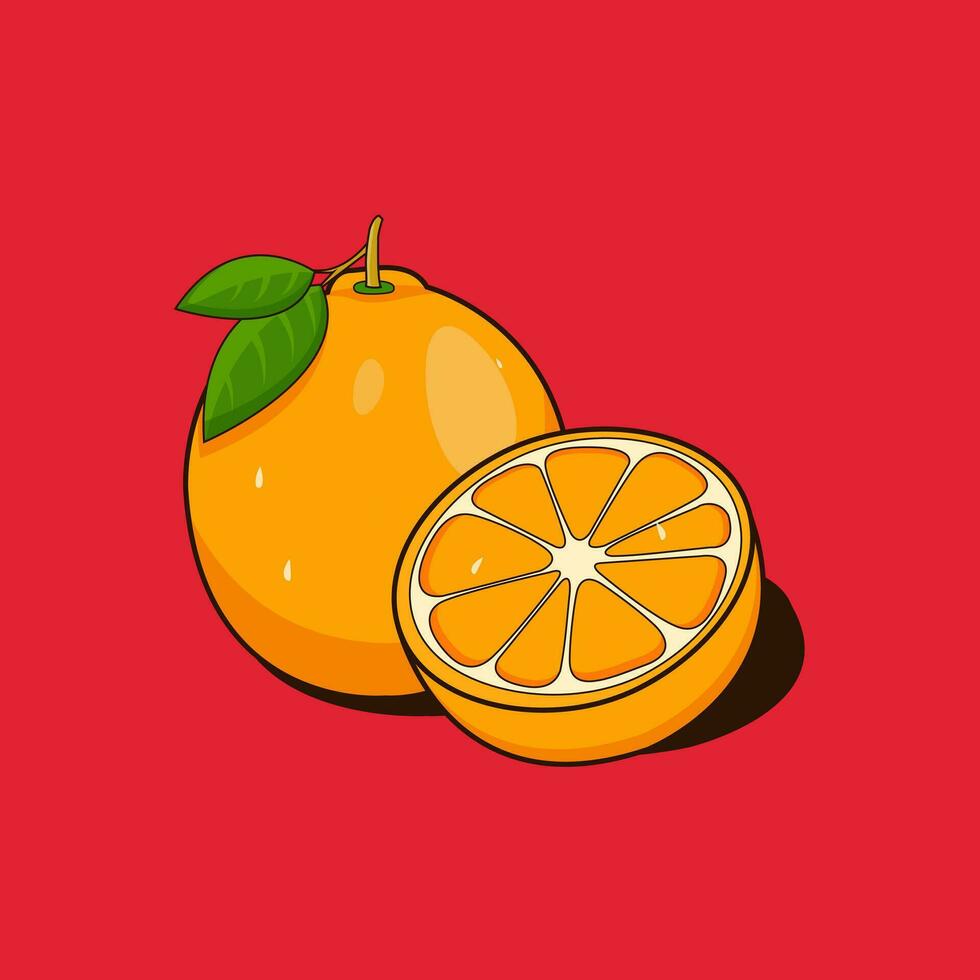 illustration vector graphic an orange, fit for food menu illustrations, paintings in the kitchen, wallpapers etc