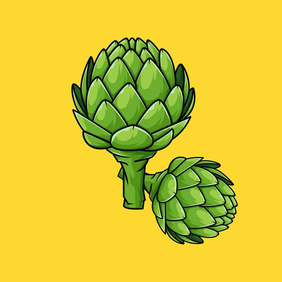 illustration vector graphic of artichokes, fit for food menu illustrations, paintings in the kitchen, wallpapers etc