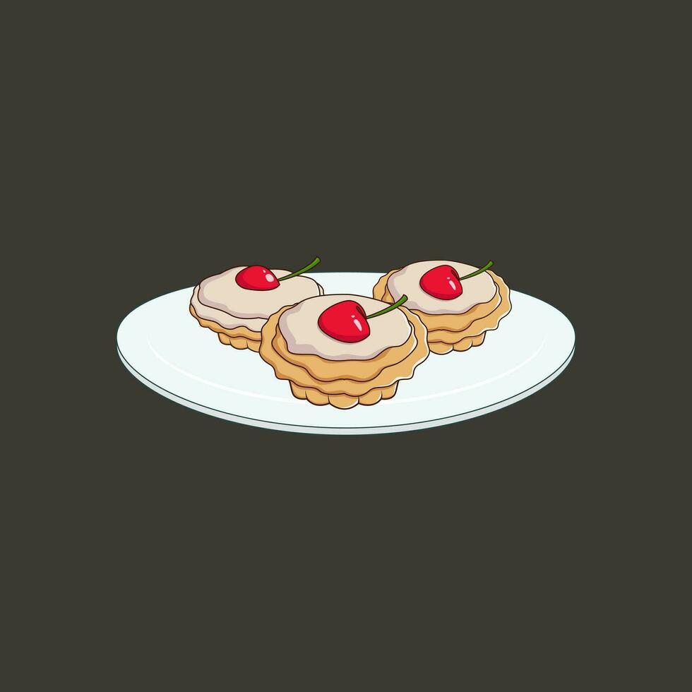 illustration vector graphic of Cherry Bakewell, fit for food menu illustrations, paintings in the kitchen, wallpapers etc