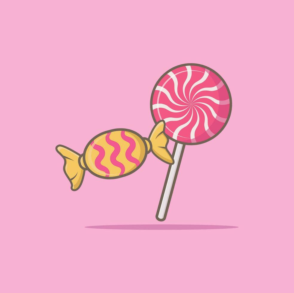 illustration vector graphic of candy.Fit for business sweet snacks, social media posts,etc.