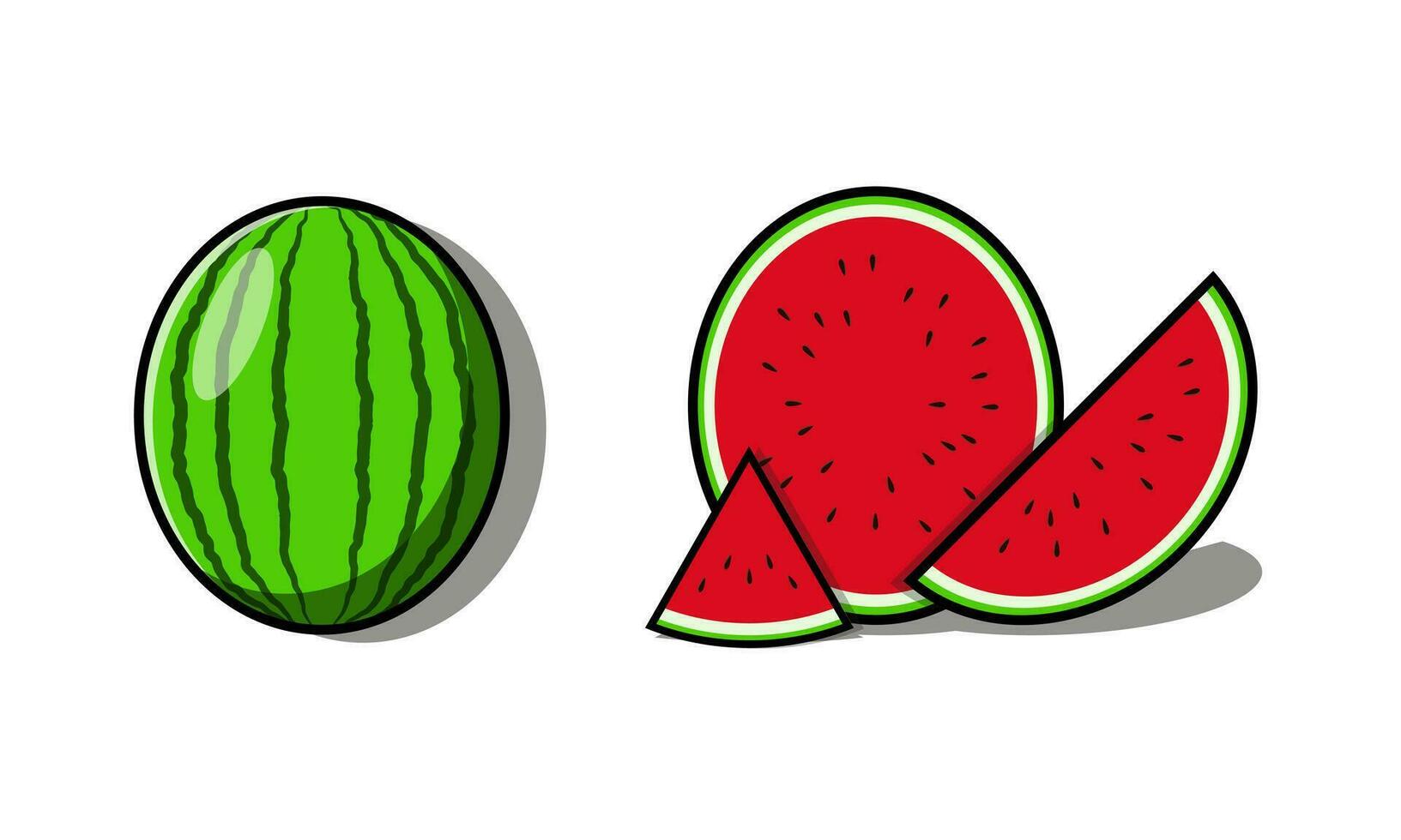 Illustration vector graphic of watermelon.Fit for children's drawings, decorations, etc.