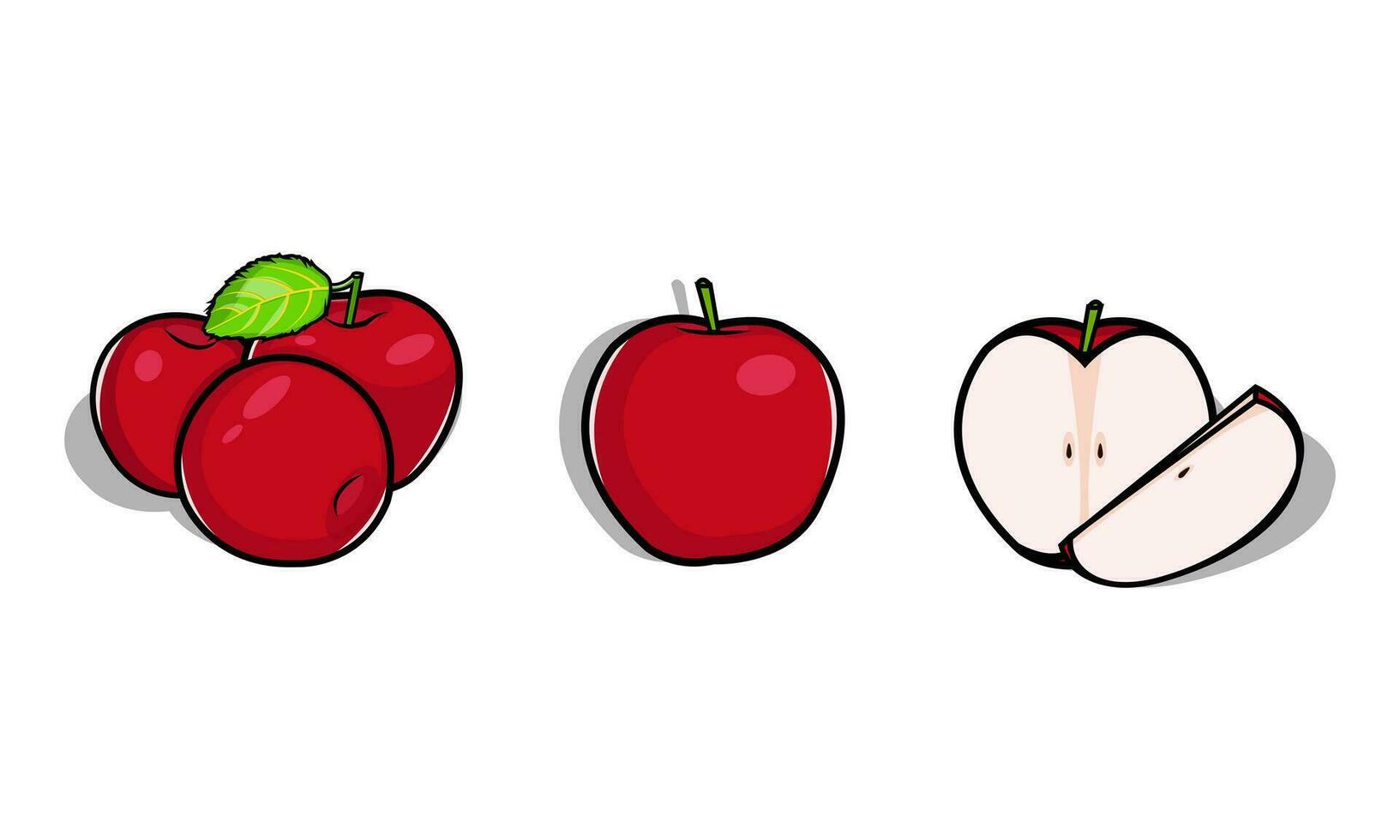 Illustration vector graphic of fresh apple.Fit for children's drawings, decorations, etc